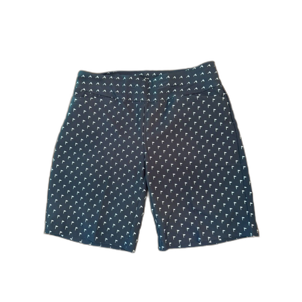 Tail White Label Navy Golf Flag Print Performance Golf Shorts Size 6